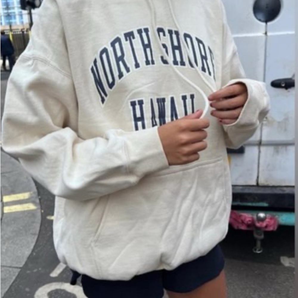 Brandy Melville Cream North Shore Hoodie
